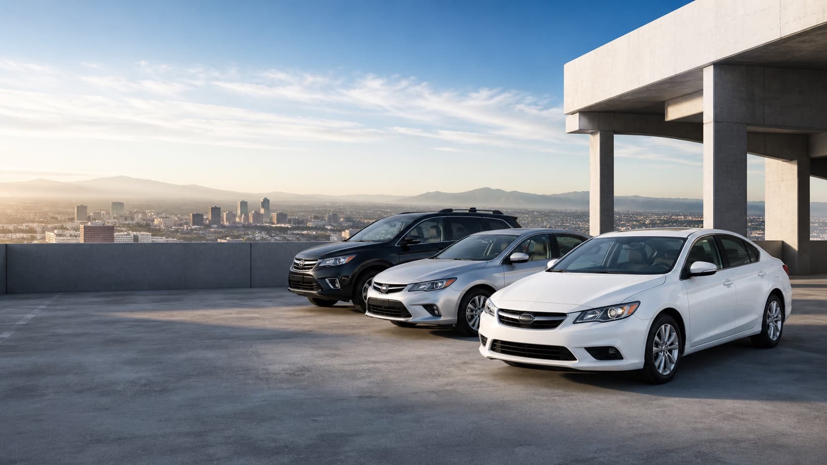 A clean rental fleet overlooking Las Vegas
